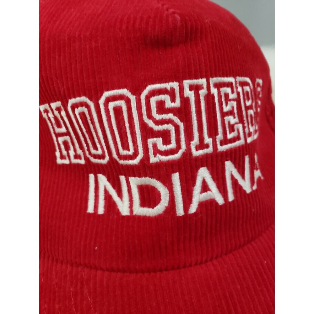 Vintage Indiana Hoosiers Spellout SnapBack Corduroy Hat 80s Ncaa‎ - Picture 2 of 6
